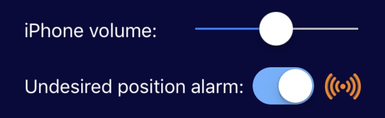 Alarm controls in the main view